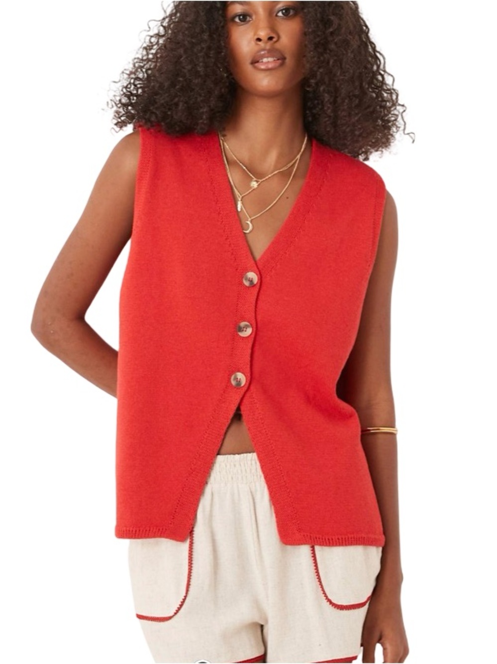 🍉 ASOS DESIGN clean knitted relaxed fit vest in red 🍉